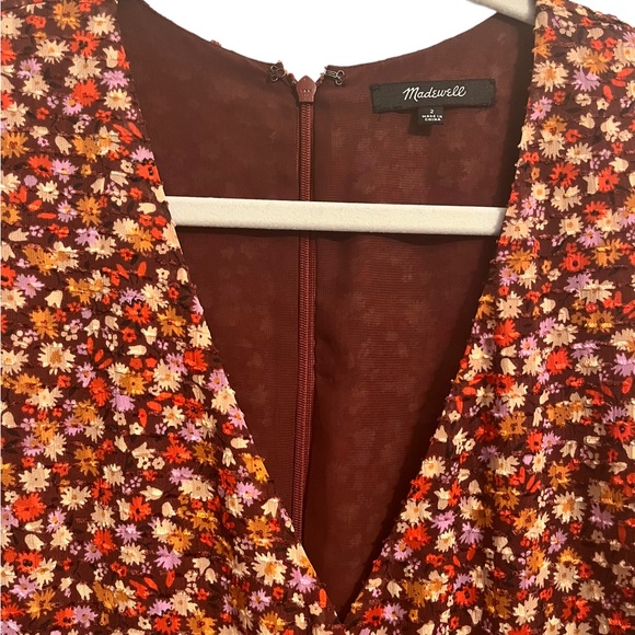 Madewell Long-Sleeve Crossover Midi Dress in Clipdot Spring Prairie 2 - Picture 5 of 6